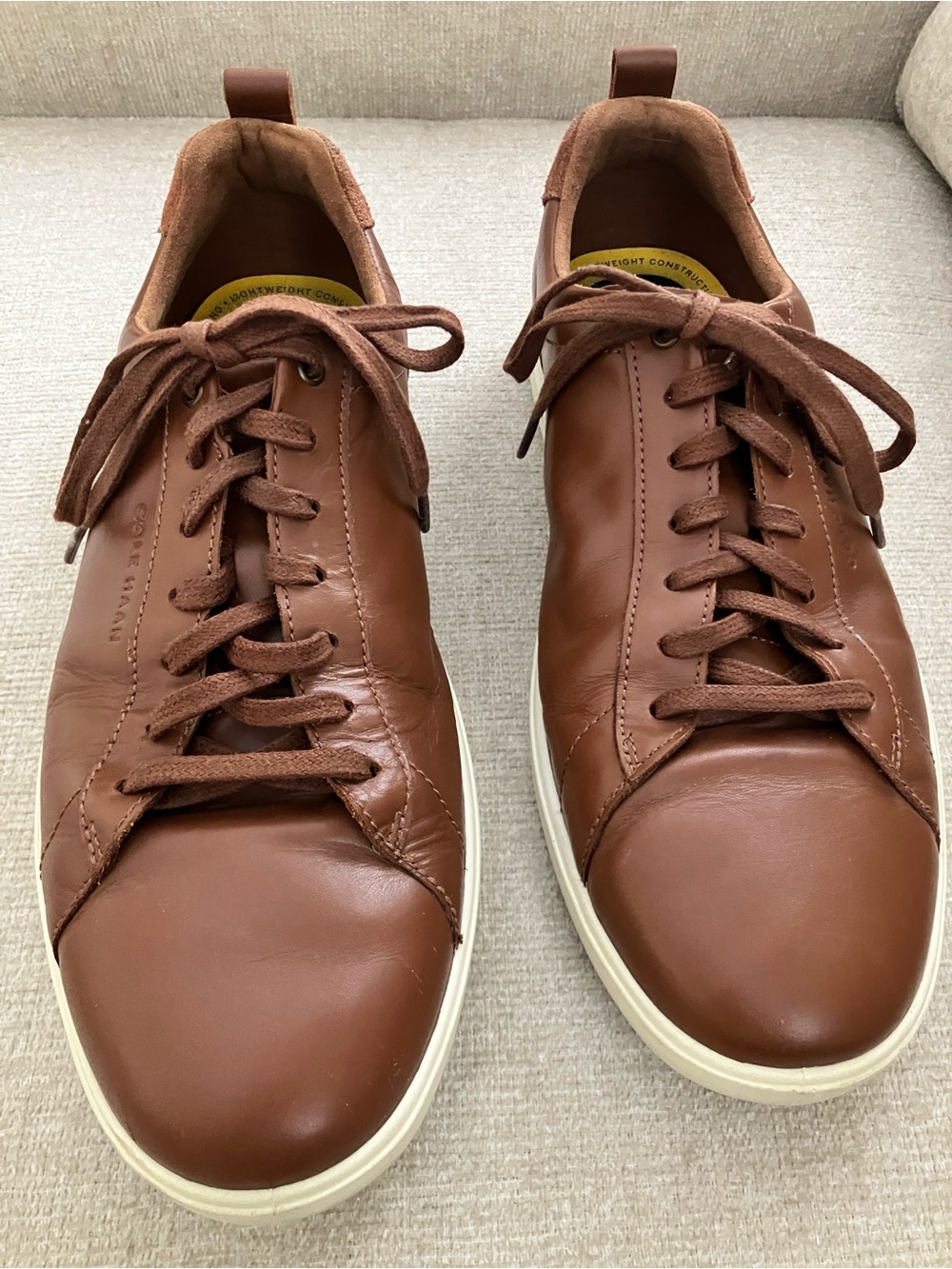 Cole Haan Men’s Size 10M Brown Leather Grand Sneakers Casual Lace-Up Shoe